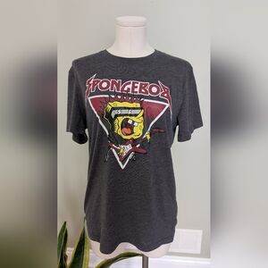 Nickelodeon Women's SpongeBob Rocker T-shirt Graphic Dark Gray Tee Size M